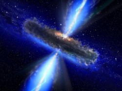 This is an artists rendering of a quasar. Look for the real quasar...within.